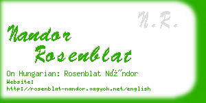 nandor rosenblat business card